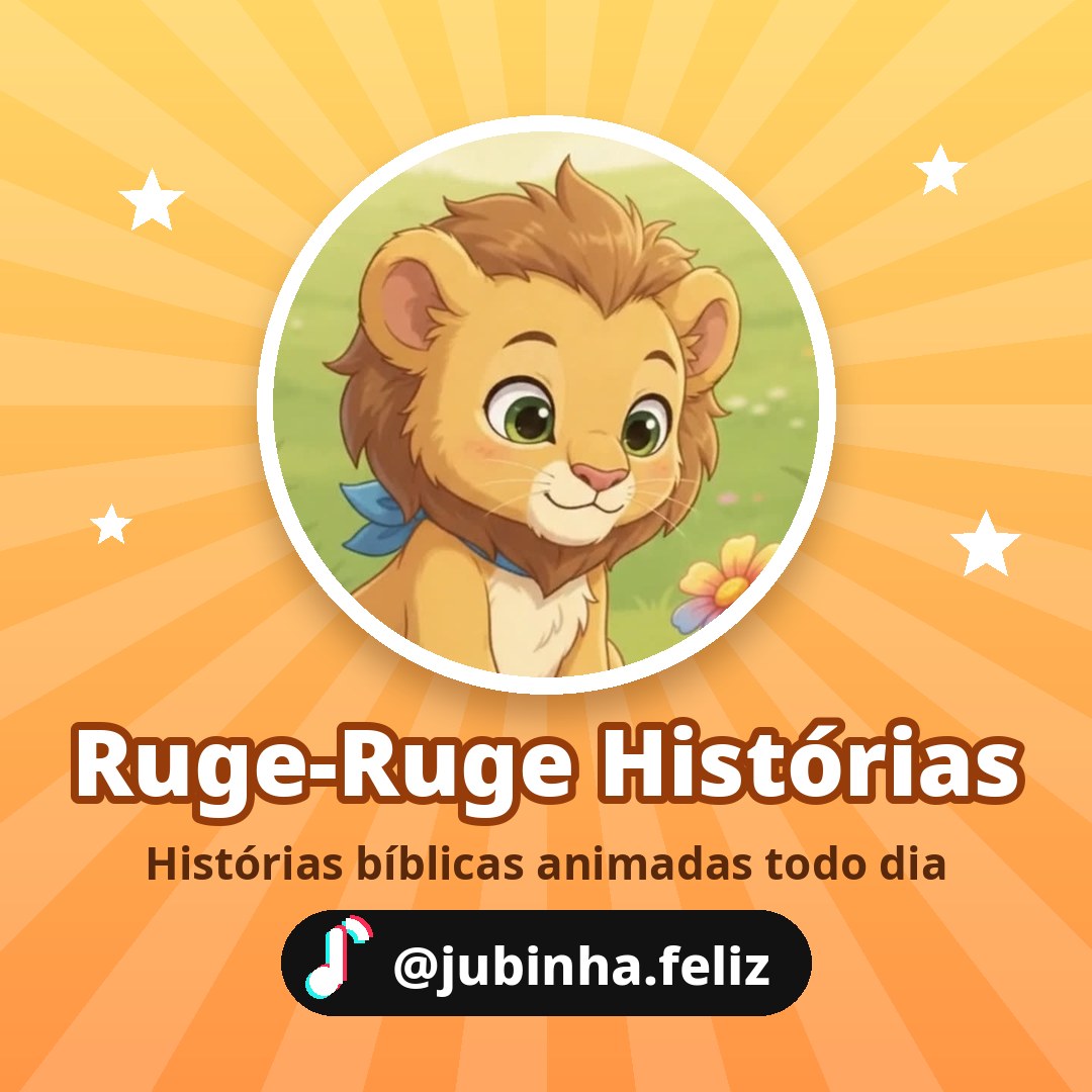 Arte da série Ruge-Ruge Histórias com o Leãozinho Jubinha Feliz